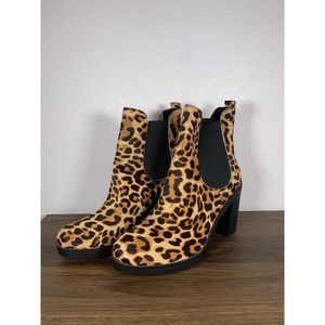 Crown Vintage Cheetah Print Healed Chelsea Boot